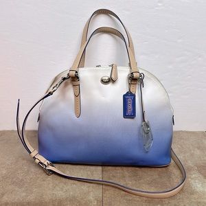 AUTHENTIC COACH CORA PEYTON PORCELAIN BLUE OMBRE HANDBAG PURSE